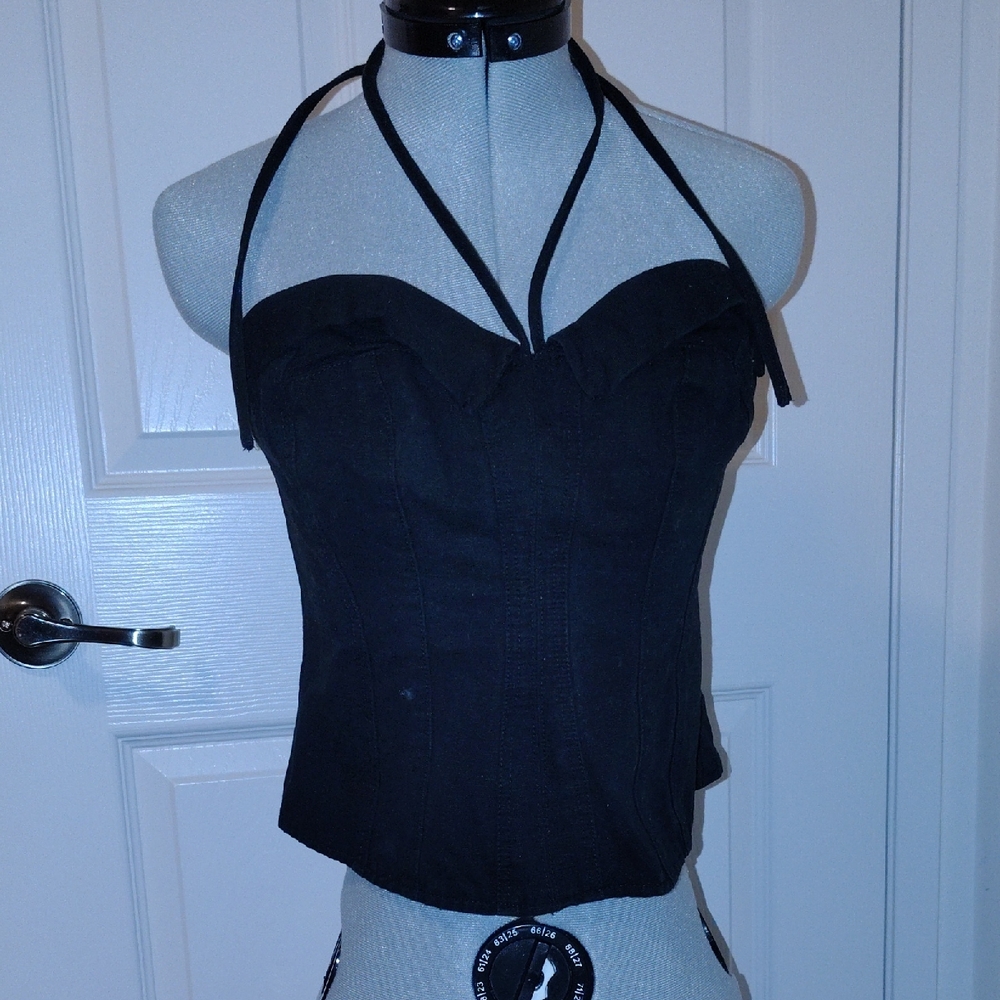 French Connection Black Denim Bustier Size 4